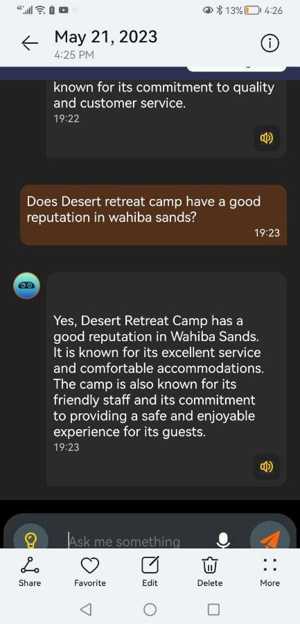Desert Retreat Camp Al Wasil Exterior photo